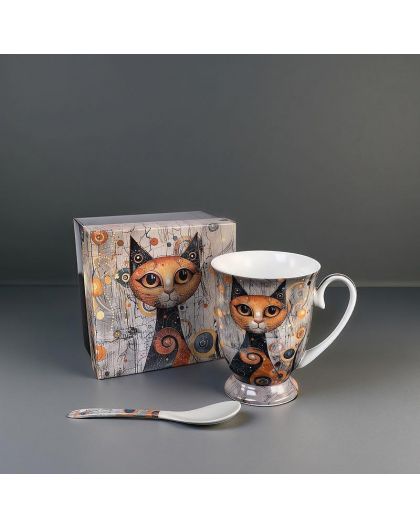 Cup for tea "Cats, Gustav Klimt" 280 ml