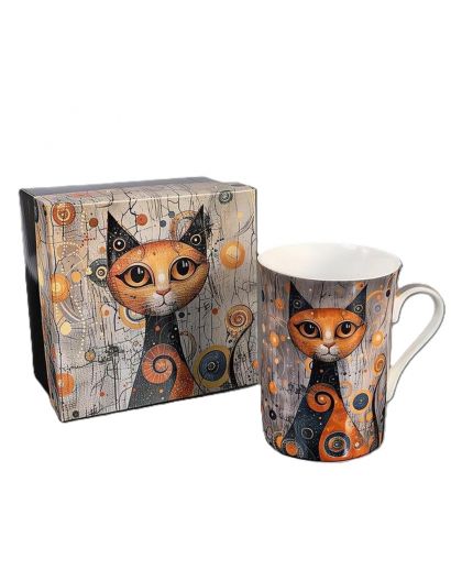 Mug for tea "Cats, Gustav Klimt" 300 ml