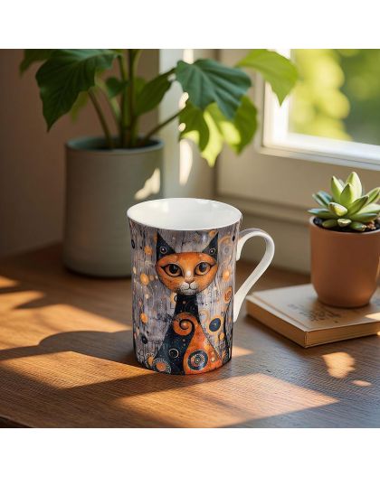 Mug for tea "Cats, Gustav Klimt" 300 ml