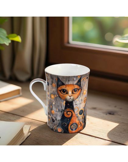 Mug for tea "Cats, Gustav Klimt" 300 ml