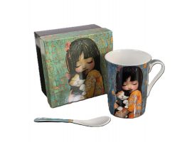 Gift Mug for tea with Spoon, 300 ml