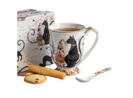 Gift Cup for tea with spoon " The Cats",  280 ml