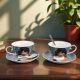 Set of two tea cups with saucers, 220ml