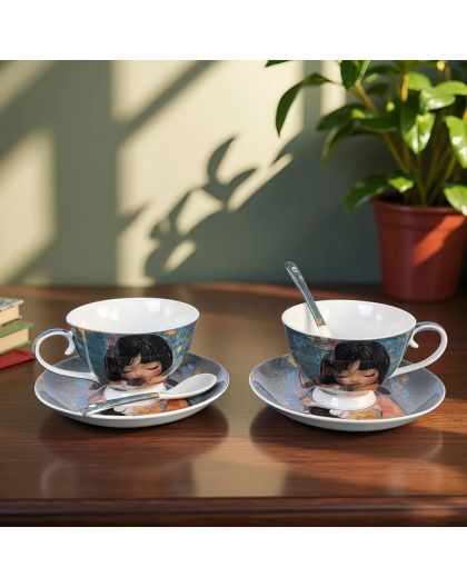 Set of two tea cups with saucers, 220ml