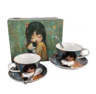 Set of two tea cups with saucers, 220ml