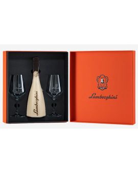 Lamborghini Sparkling wine gift box with 2 crystal glasses