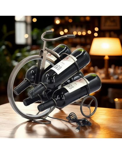 Wine rack with LED light - 4 bottles
