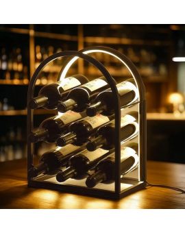 Wine rack with LED light - 9 bottles