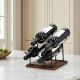Wine rack with wooden base - 4 bottles