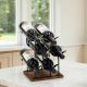 Wine rack with wooden base - 6 bottles