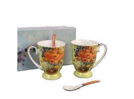 Cup for tea "Vase with Red Poppies, Vincent van Gogh" 280 ml, 2pcs
