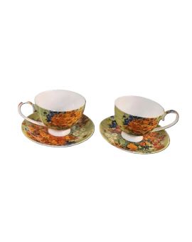 Set of two cups with saucers "Vase with Red Poppies" 250 ml