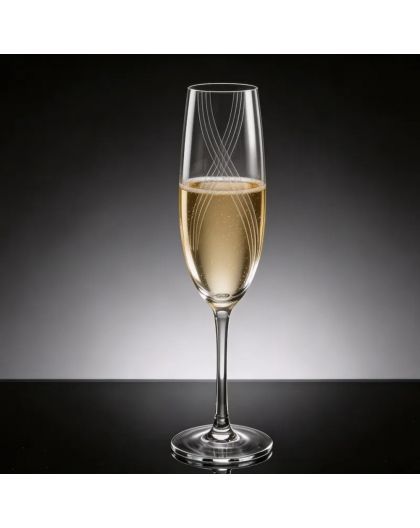 BOHEMIA COLIBRI OPTIC 4, Sparkling wine glasses flute 220ml, 6pcs