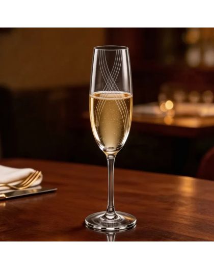 BOHEMIA COLIBRI OPTIC 4, Sparkling wine glasses flute 220ml, 6pcs