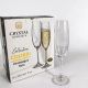 BOHEMIA COLIBRI OPTIC 4, Sparkling wine glasses flute 220ml, 6pcs