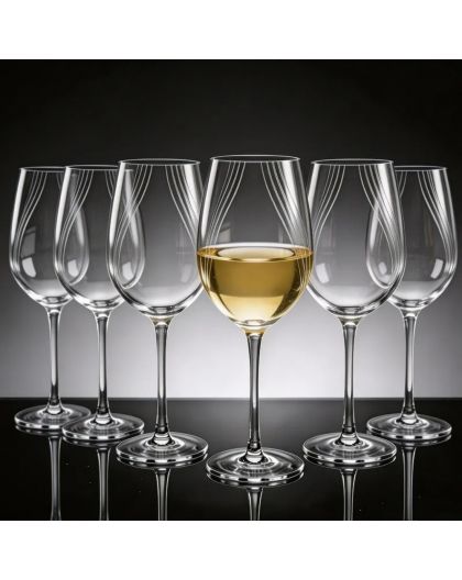 BOHEMIA COLIBRI OPTIC 4, White wine glasses, 350ml, 6pcs