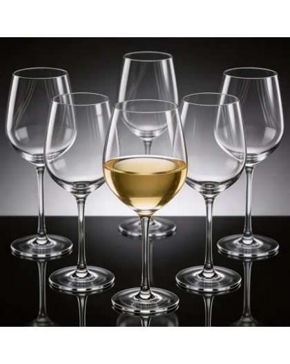 BOHEMIA COLIBRI OPTIC 4, White wine glasses 450ml, 6pcs