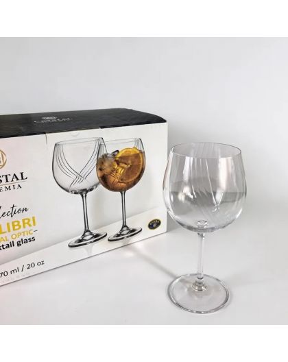 BOHEMIA COLIBRI OPTIC 4, Red wine glasses, 570ml, 6pcs