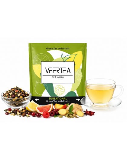 VEERTEA Зелен чай с плодове, 100 пакетчета