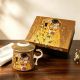 Cup for tea "The Kiss" with metal strainer and lid, 320ml