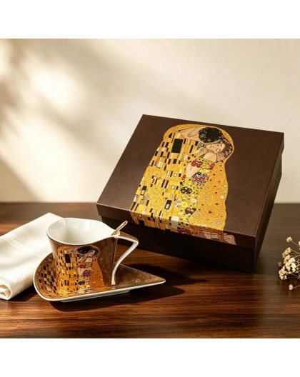 Set of two gift espresso cups, Gustav Klimt, The Kiss – 90 ml