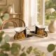 Set of two espresso cups, The Kiss in black and gold, 90 ml