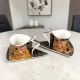 Set of two espresso cups, Gustav Klimt, The Kiss in black and gold, 90 ml