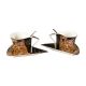 Set of two gift cups with saucers and spoons – The Kiss in black and gold – 180 ml