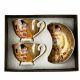 Set of two gift espresso cups with saucers,The Kiss, 90 ml