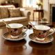 Set of two gift espresso cups with saucers, Gustav Klimt,The Kiss, 90 ml