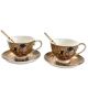 Set of two gift espresso cups with saucers,The Kiss, 90 ml