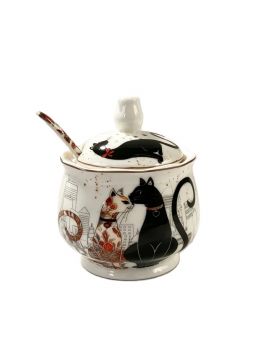 Sugar bowl with spoon, Cats tenderness