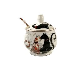 Sugar bowl with spoon, Cats tenderness