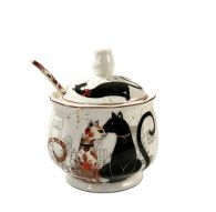 Sugar bowl with spoon, Cats tenderness