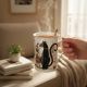 Gift cup with porcelain spoon, Cats Closeness, 300 ml