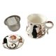 Gift cup with metal strainer and lid, Cats Closeness, 340 ml