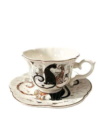 Gift cup with saucer – Cats Closeness – 200 ml