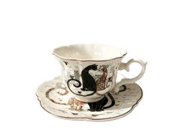 Gift cup with saucer, Cats Closeness, 200 ml