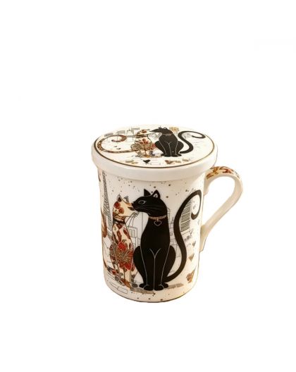 Gift cup with lid, Cats closeness, 300 ml