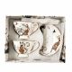 Set of two gift espresso cups with saucers, Cats tenderness and closeness, 90 ml