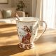 Gift cup with porcelain spoon, Cats tenderness, 280 ml