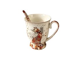 Gift cup with porcelain spoon, Cats tenderness, 280 ml