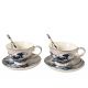 Two gift cups with saucers and spoons, Katsushika Hokusai,The Great Wave off Kanagawa, 220 ml