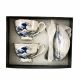 Two gift espresso cups with saucers and spoons, Katsushika Hokusai, The Great Wave off Kanagawa, 90 ml