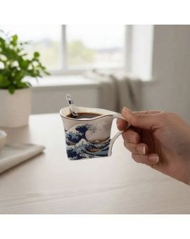 Two espresso gift cups, Katsushika Hokusai, The Great Wave off Kanagawa, 90 ml