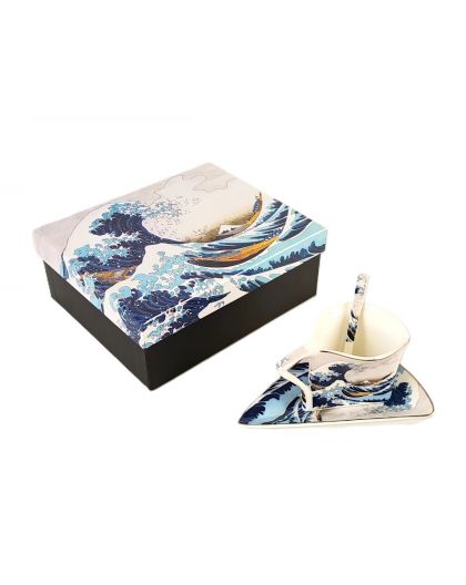 Two espresso gift cups, Katsushika Hokusai, The Great Wave off Kanagawa, 90 ml