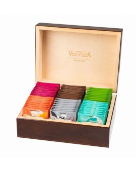 Veertea Дървена кутия за чай, 96 пакетчета, 6 вкуса