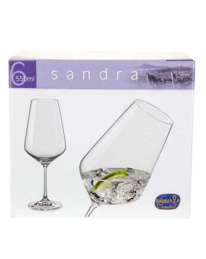 6 Bohemia crystal red wine glasses
