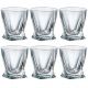 6 Bohemia Crystal liquor glasses "Quadro"