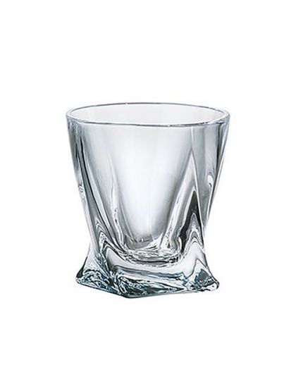 6 Bohemia Crystal liquor glasses "Quadro"